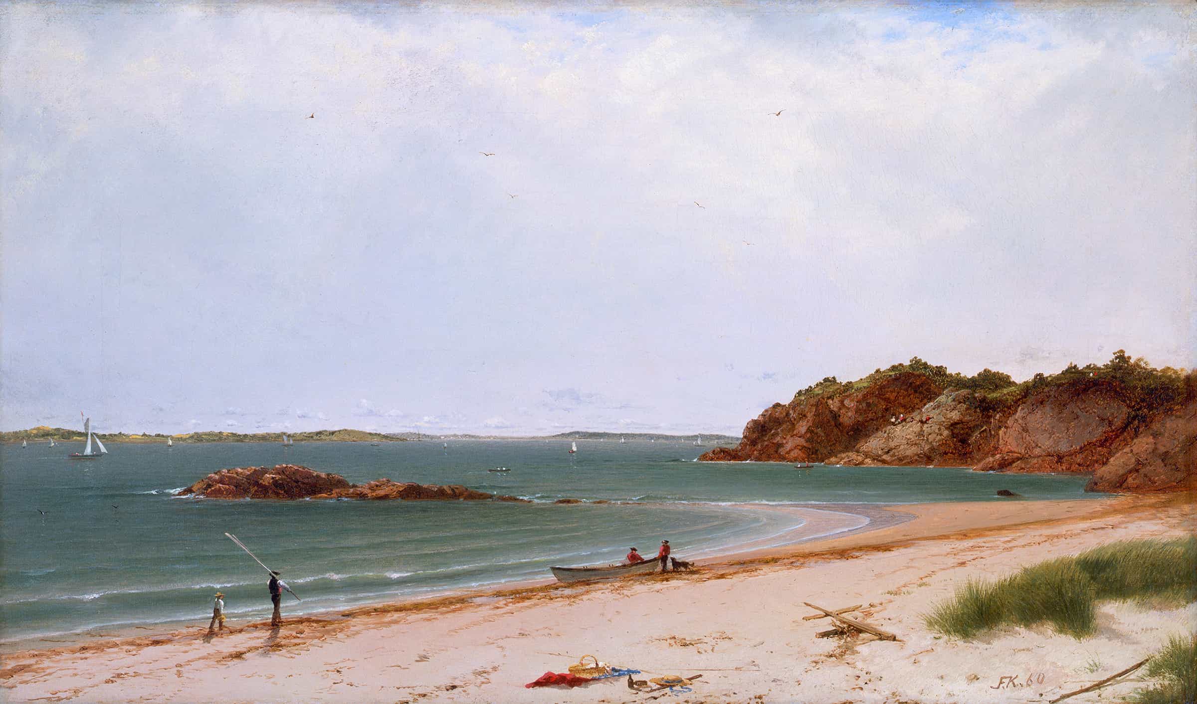 《マサチューセッツ、ビバリーの海岸》ジョン・フレデリック・ケンセット 1860年